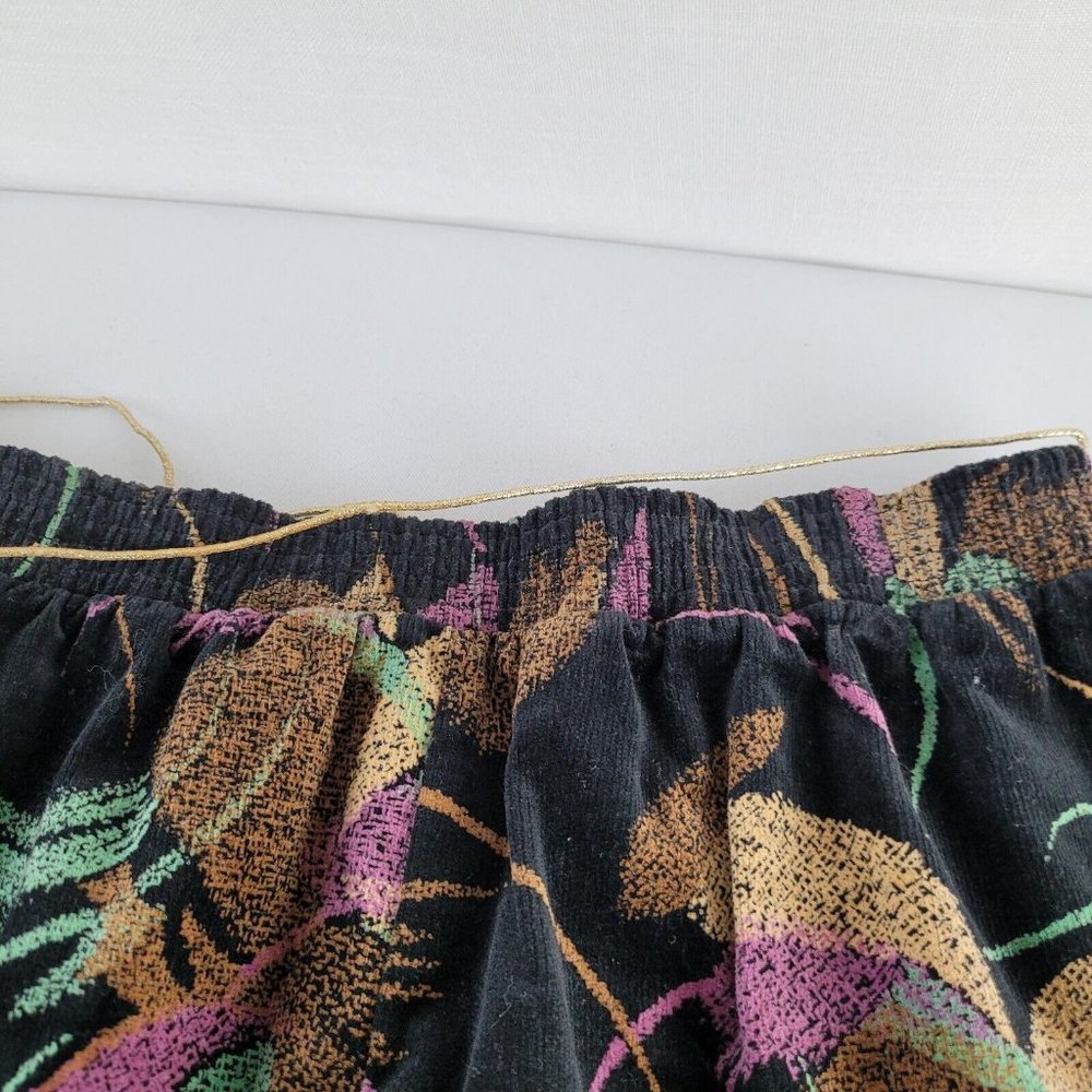 ZORA Womens Velvet Skirt Flared Layered Elastic Waist Size 16 Cotton Gold Belt - Picture 7 of 12